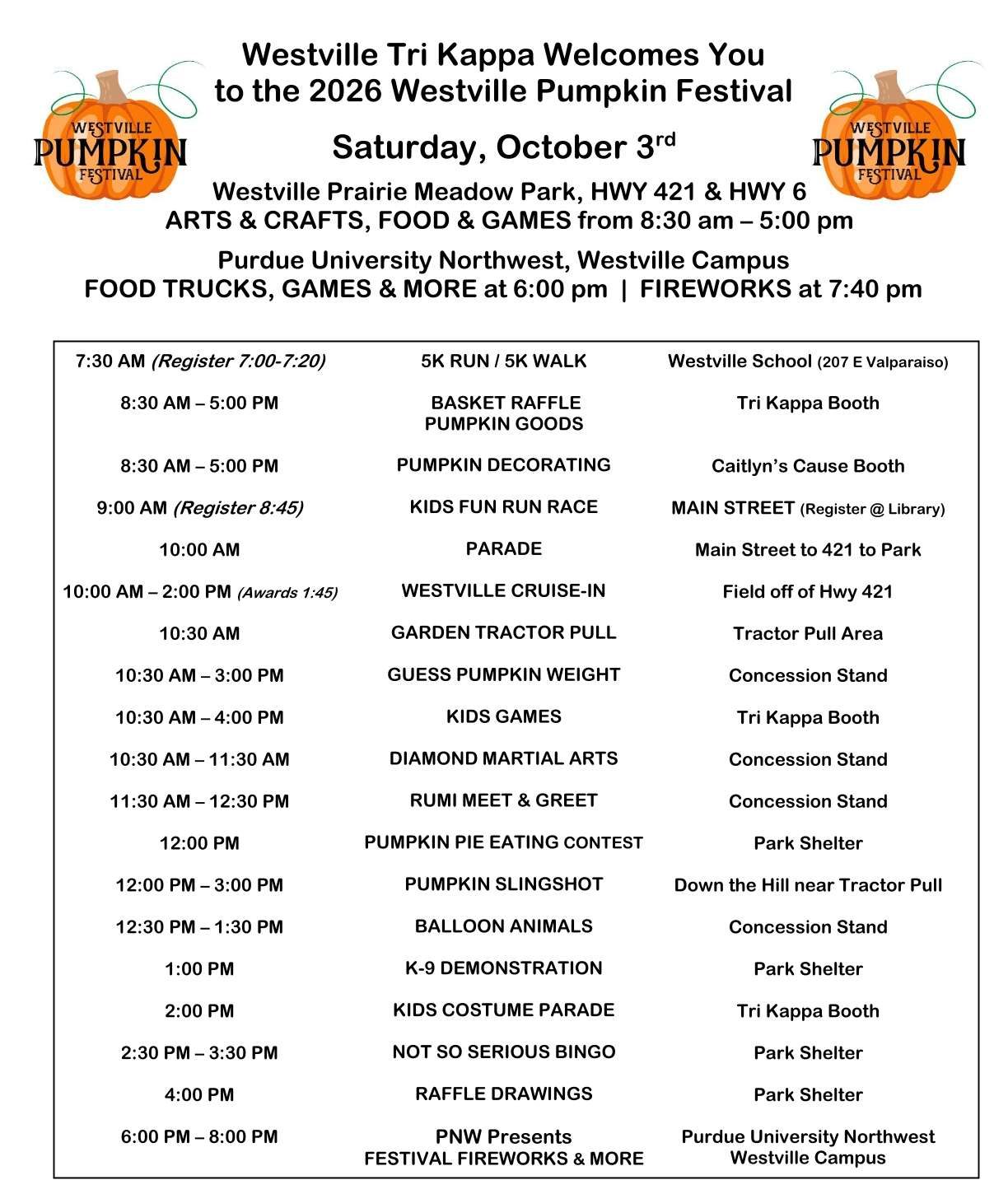 Westville Pumpkin Festival 62 westville pumpkin festival full entertainment schedule 2026 panoramanow entertainment news e1789581654956