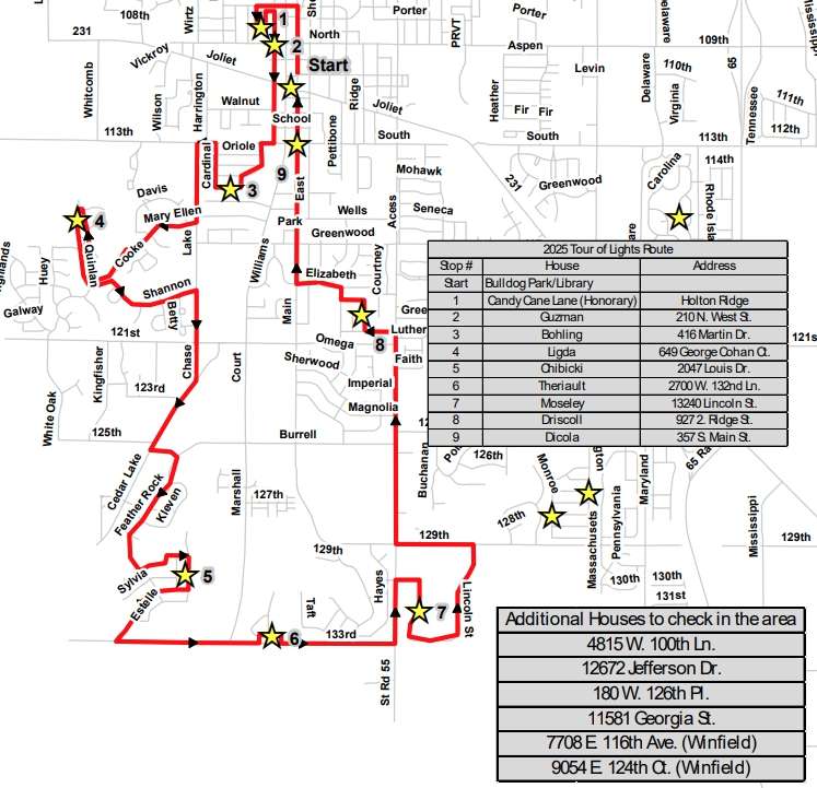 Where to Go For Christmas Lights 108 crown point indiana tour of lights map of locations holiday lights christmas