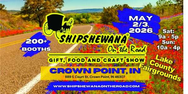 shipshewana on the road crown point banner