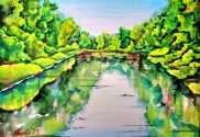 NicoleWilbur The Big Pond watercolor chesterton art center chesterton indiana duneland plein air exhibit