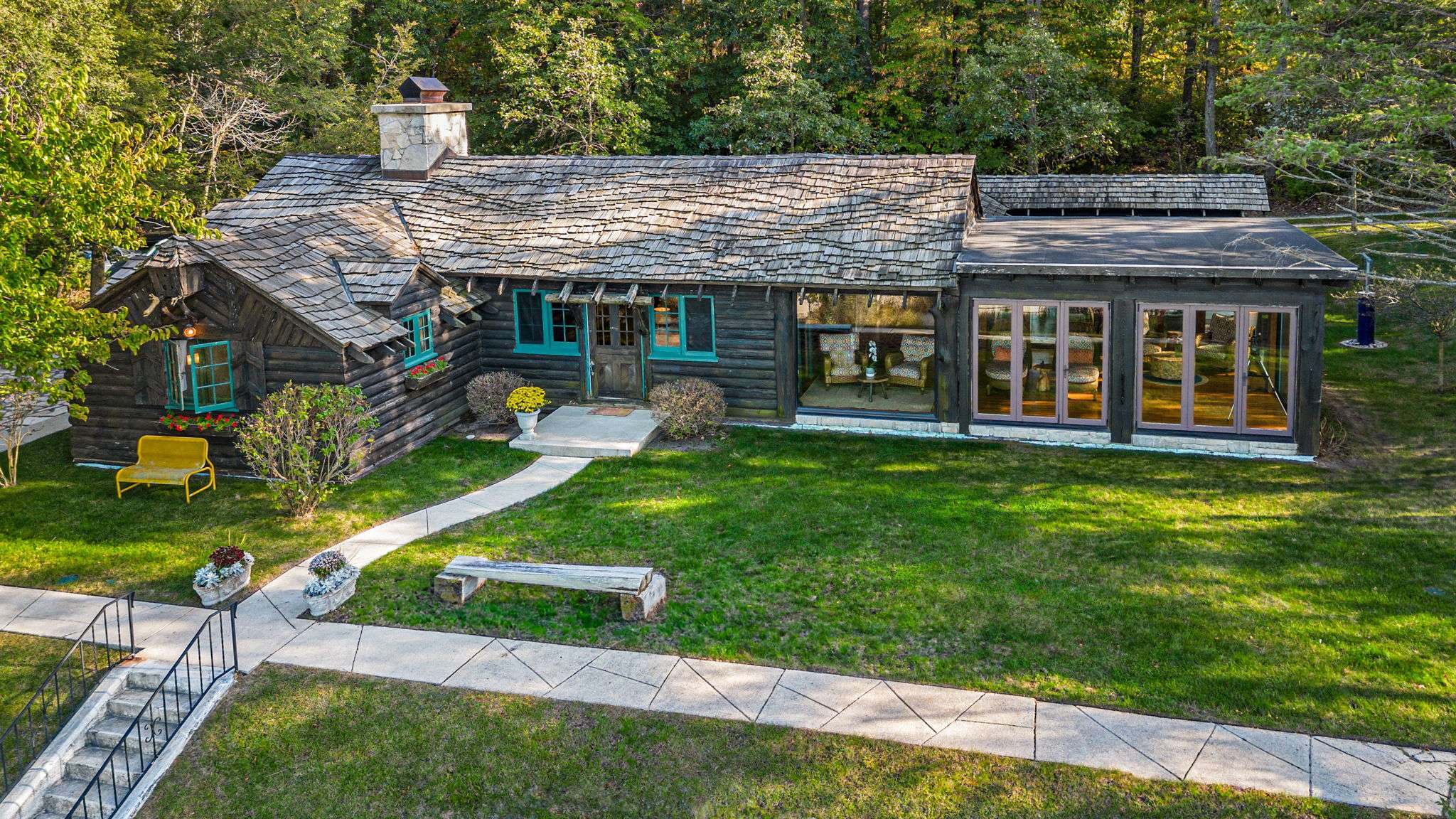 World's Fair Homes - Beverly Shores Indiana 5 National Parks Cypress Log Cabin Available for Lodging indiana dunes national park