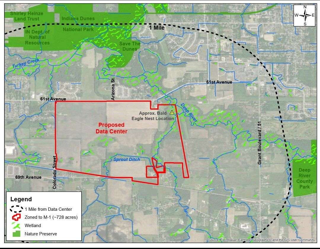 Hobart In Lake County Indiana is Known for it's Biodiversity and Wetland Ecosystems 117 new data center map