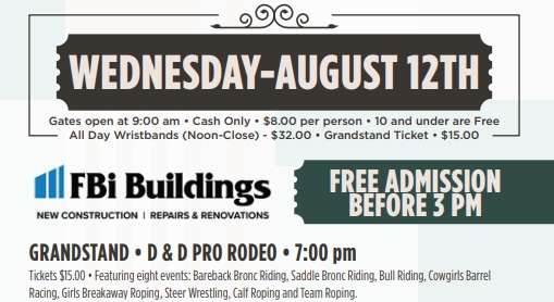 lake county fair daily schedule for wednesday august 12 2026