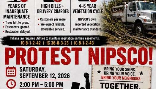 Nipsco Protest, Sat. Sept. 12th, 2-5pm 5 nipsco protest 2026 preston ruby e1788971948151
